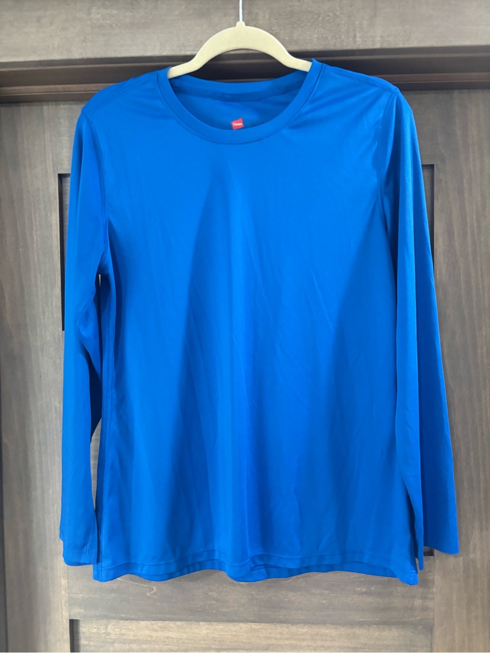 Hanes Long Sleeve Crew Neck Tee - Bright Blue